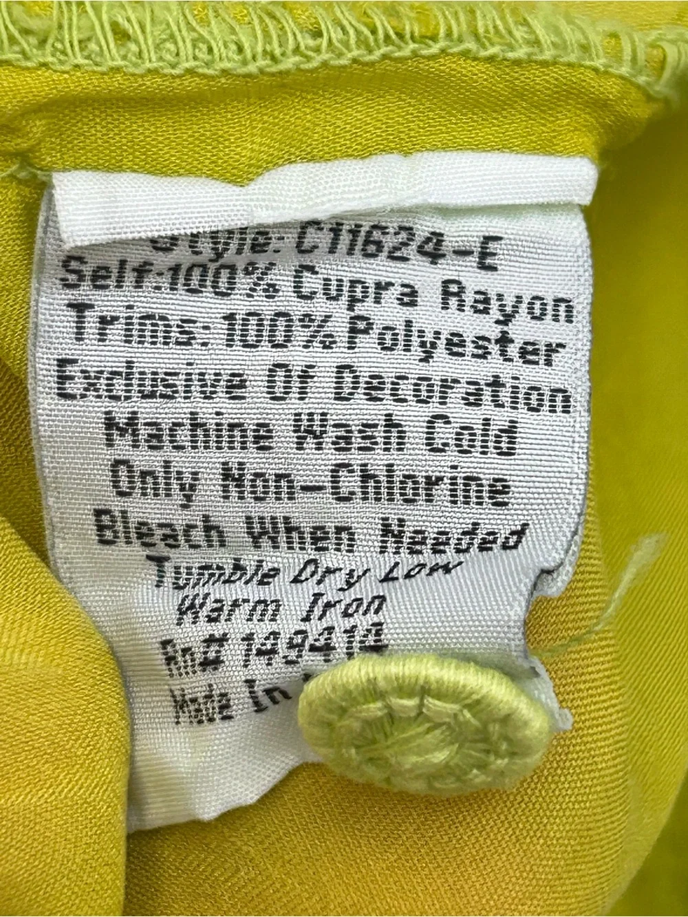 Johnny Was Embroidered Eleana Blouse in Chartreuse Medium